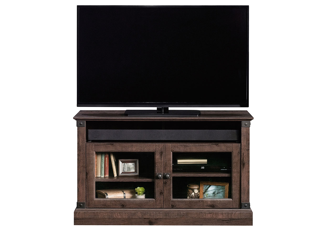 Carson Forge Coffee Oak Panel TV Stand,Sauder